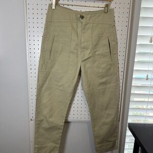 Isabel Marant Étoile Utility Cargo Pants Women's Size 36 Khaki High Rise Pockets